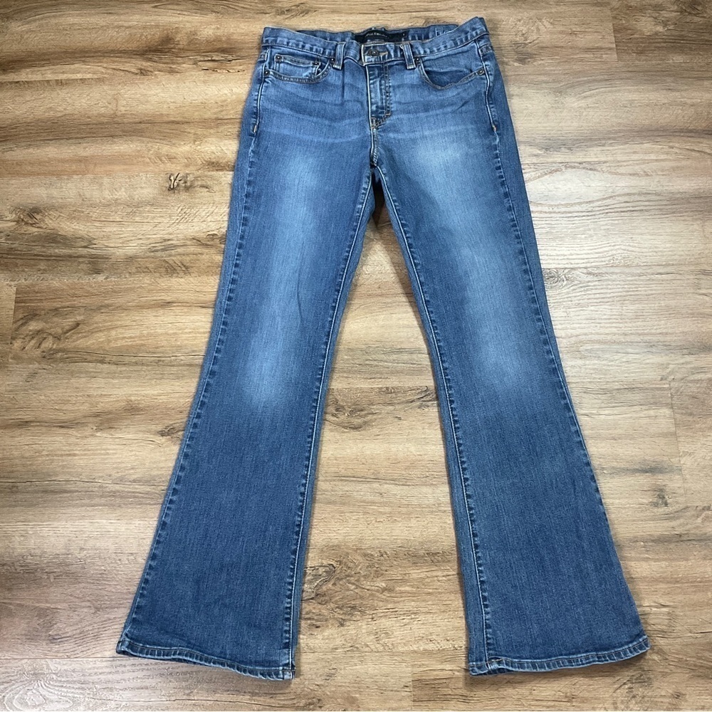 Calvin Klein Jeans Women’s Size 8 Flare Leg High Mid Rise Stretchy Blue - Picture 2 of 16